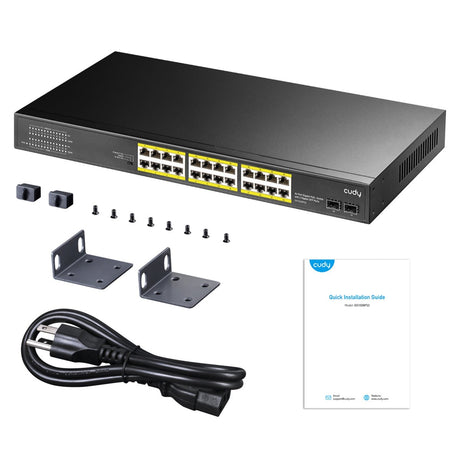 Cudy 24-GBE-PoE+-Switch mit 2 Uplink-SFP (schwarz)