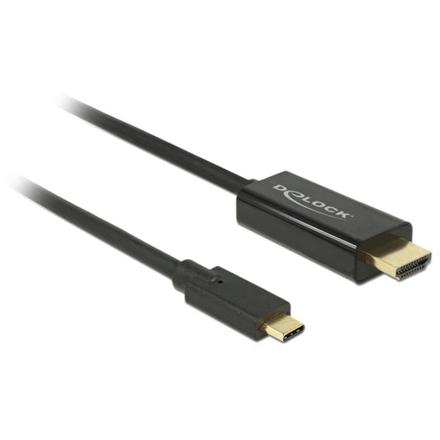 Delock USB-C (Stecker) > HDMI (Stecker) (DP Alt-Modus) Kabel (schwarz, 2 Meter, 4K 30 Hz)