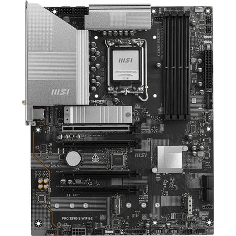 Msi pro z890-s wifi6e socket 1851 moederbord (zwart zilver, raid, 2.5gb-lan, wi-fi 7, bt 5.4, sound, atx)