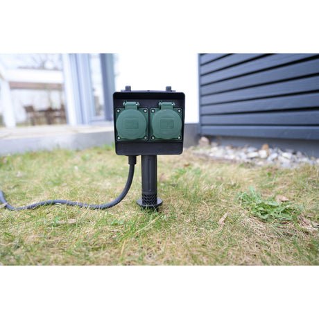 Brennerstuhl Gartensteckdose mit Erdspieß 1154430 Steckdose (schwarz, 1,4 Meter, IP44)