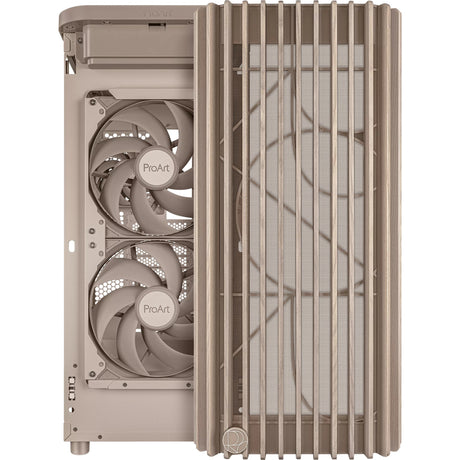 Asus Proart Pa401 Wood Edition – Mesh-Panel-Midi-Tower-Gehäuse (beige Holzfarbe | 2x USB-A | 1x USB-C)