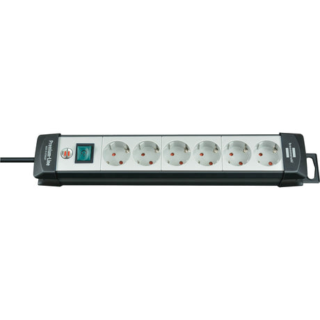 Brennerstuhl premium-line Steckdosenleiste 6-fach schwarz hellgrau 5m h05vv-f 3g1,5