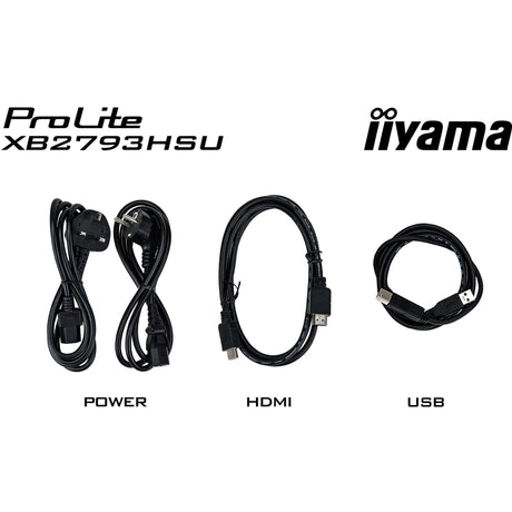 Iiyama prolite xb2793hsu-b1 27 monitor (zwart (mat), hdmi, displayport, 2x usb-a, usb-b)