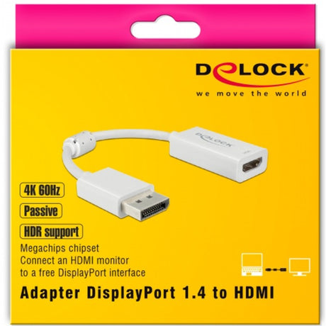 Delock Displayport 1.4 > HDMI-Adapter (weiß, 0,1 Meter, 4k)
