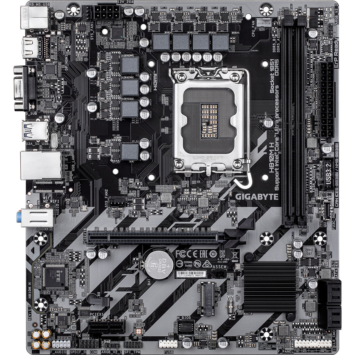Gigabyte h810m h socket 1851 moederbord (raid, gb-lan, sound, µatx)