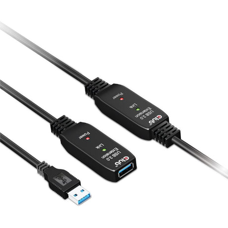 Club 3D USB 3.2 Gen 1 Aktives Repeater-Verlängerungskabel (Schwarz, 15 Meter)