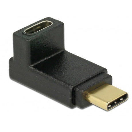 Delock USB 10Gbps (USB 3.1 Gen 2) USB-C (männlich) auf USB-C (weiblich) gewinkelt (oben unten) Adapter (schwarz)