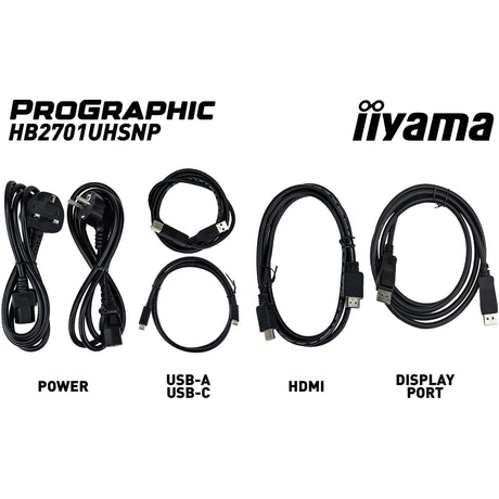 Iiyama prographic hb2701uhsnp-b1 27 4k uhd monitor (zwart (mat), hdmi, displayport, usb-c, audio)