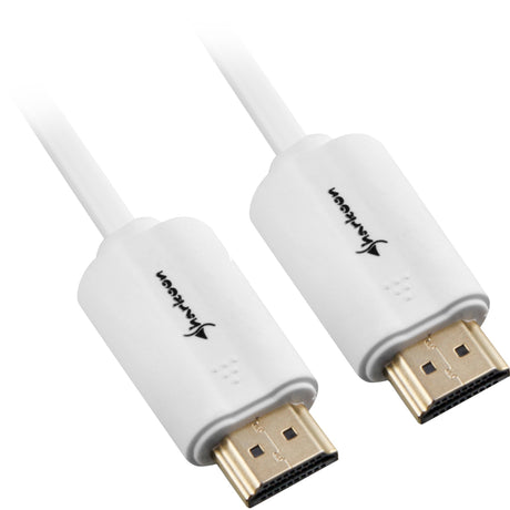 Sharkoon HDMI 2.0 Kabel (weiß, 2 Meter, 4k)