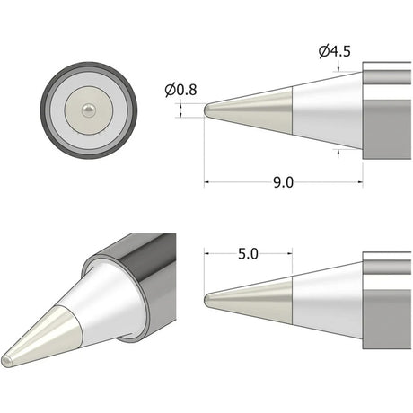 Ifixit Fixhub-Lötpunkt mit konischem Spitzenlötkolben (Silber)