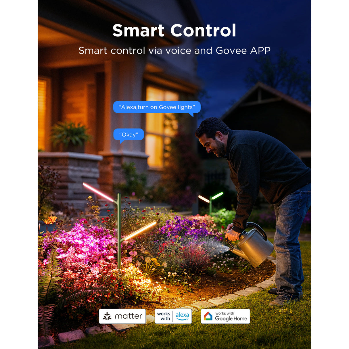 Govee Outdoor-Gartenleuchten Smart Garden Lighting Matter RGBWW 2 Stück