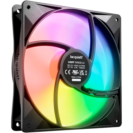 Ruhig sein! Light Wings lx pwm rgb Gehäuselüfter (schwarz, 3 Stück, 140 x 140 x 25 mm)