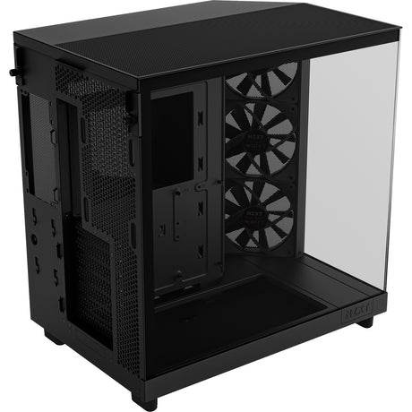 Nzxt h6 flow midi tower housing (black | 2x USB-A | 1x USB-C | tempered glass)