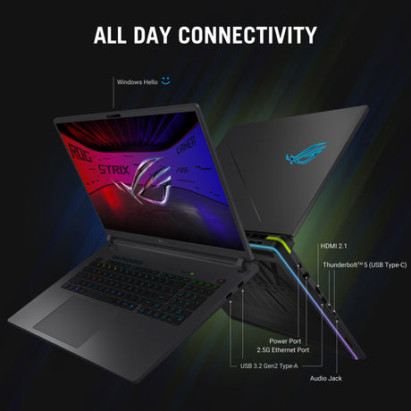 Asus rog strix g18 g815lp-s9164w 18 gaming laptop (donkergrijs | ultra 9 275hx | rtx 5070 | 32 gb | 1 tb ssd)
