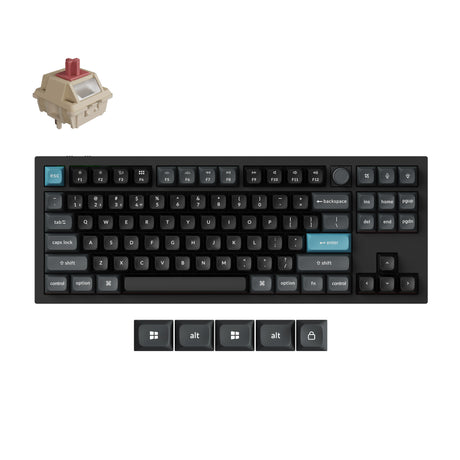 Keychron q3 ultra-m1 8k wireless custom mechanical keyboard (zwart, us lay-out (qwerty), silk pom red, 80% (tkl), rgb, hot swap, 8k, 2.4 ghz | bluetooth 5.2 | usb-c)