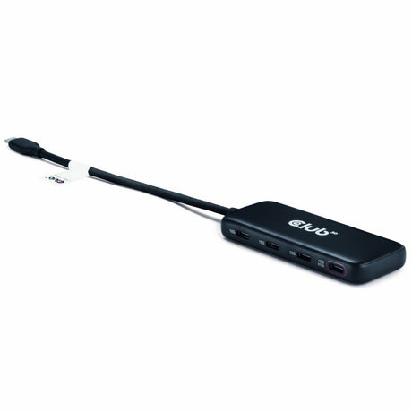 Club 3D USB-C 4-Port 10G Daten-Hub mit PD3.0 USB-Hub (Schwarz)