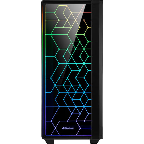 Sharkoon RGB Lit 100 Midi-Tower-Gehäuse (schwarz | 3x USB-A | RGB | Fenster)