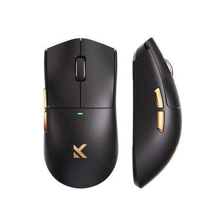Mchose k7 ultra lightweight wireless gaming mouse (zwart goud, rgb, usb 2.4 ghz, 42.000 dpi)