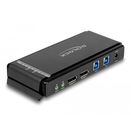 Delock Displayport 1.4 KVM-Switch, 8k 60Hz, USB 3.2 Gen 1, Audio-KVM-Switch (grau schwarz)