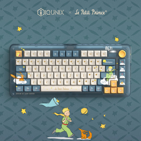 Iqunix ZX75 Sky Encounter kabellose mechanische Tastatur (blau, US-Layout (QWERTY), Gateron-Rot, 75 %, RGB-LEDs, Hot-Swap-fähig, Double-Shot-PBT, 2,4 GHz | Bluetooth 5.1 | USB-C)