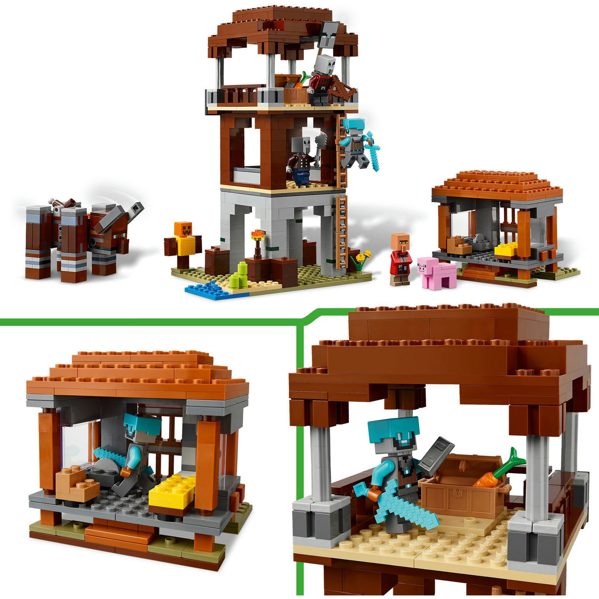 Lego 21278 Minecraft Der Plünderer-Außenposten und Zerstörer