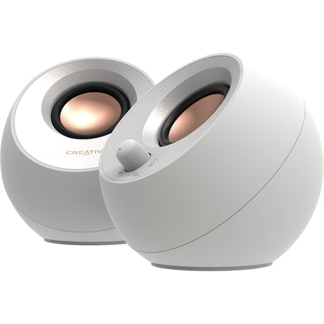 Creative Pebble V3 PC-Lautsprecher (weiß, Bluetooth, USB-C, Aux)