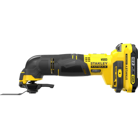 Stanley Fatmax V20 18 V Multitool Multifunktionswerkzeug (gelb schwarz, Koffer, 2 Akkus (2,0 Ah) und Ladegerät (2 A) im Lieferumfang enthalten)