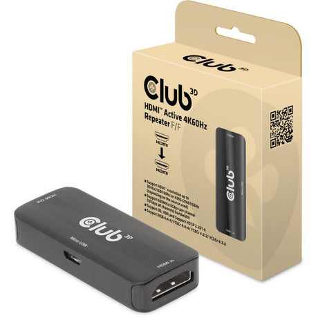 Club 3D HDMI Active 4K60Hz Repeater F F (Schwarz)