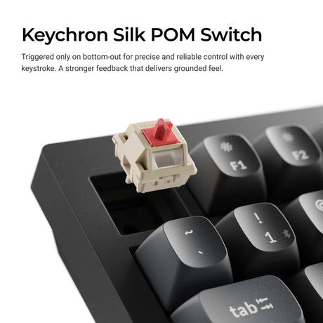 Keychron v1 Ultra 8K kabellose, benutzerdefinierte mechanische Tastatur (Schwarz, US-Layout (QWERTZ), Seidenpom-Rot, 75 %, RGB, Hot-Swap, 2,4 GHz | Bluetooth 5.3 | USB-C)