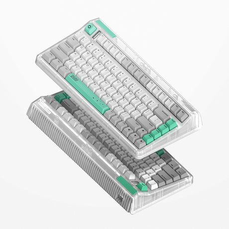 Iqunix OG80 kabellose mechanische Wurmloch-Tastatur (grau, US-Layout (QWERTY), Cherry MX Brown, 80 % (TKL), RGB-LEDs, Hot-Swap-fähig, PBT, 2,4 GHz | Bluetooth 5.1 | USB-C)