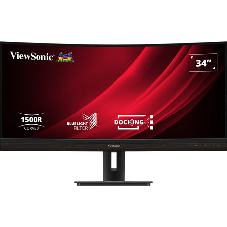 Viewsonic UwQHD Curved Docking Monitor VG3456C 34 Ultrawide (Schwarz (matt), 2x HDMI, 1x Display Port, USB-A, USB-B, USB-C, LAN, Audio)