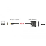 Delock USB-C 2.0 Männlich> 1 x Parallel DB25 Frauen