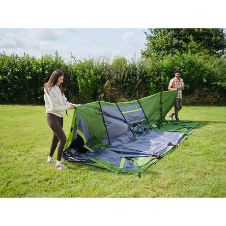 Coleman Fastpitch Victoria Falls 4 Verdunkelungszelt – 4-Personen-Zelt – schneller Aufbau dank Fastpitch – Blackout-Schlafzimmer-Technologie – grün