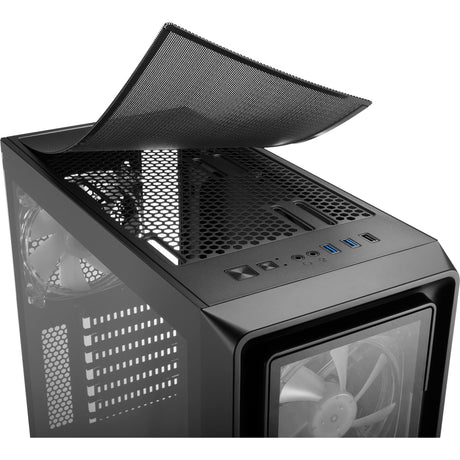 Sharkoon TK4 RGB Midi-Tower-Gehäuse (schwarz | 4x USB-A | RGB | gehärtetes Glas)