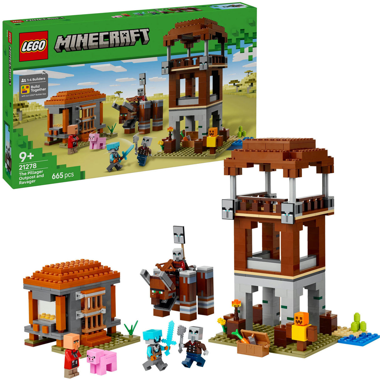 Lego 21278 Minecraft Der Plünderer-Außenposten und Zerstörer