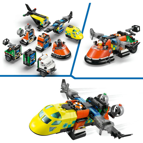 Lego City tolle Fahrzeuge 60505 Flugzeug, Servicefahrzeug und Hovercraft-Remix