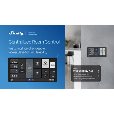 Shelly wall display x2i bedieningspaneel (zwart, touchscreen, wi-fi 6, bluetooth 5.4)