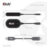 Club 3D Kabelloser USB-C-zu-HDMI-Sender- und Empfängeradapter (Schwarz)