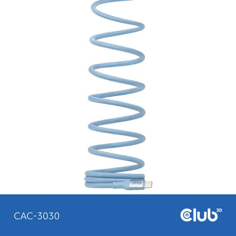 Club 3D USB-C Magnetspule 240 W PD3.1 Blaues Kabel, 2 Meter Kabel (blau)