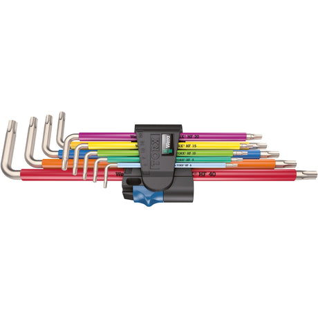 Wera Innensechskantschlüsselsatz Torx 3967 9 TX SXL Multicolour HF Edelstahl 1 (9-teilig, Torx T8 bis T40)