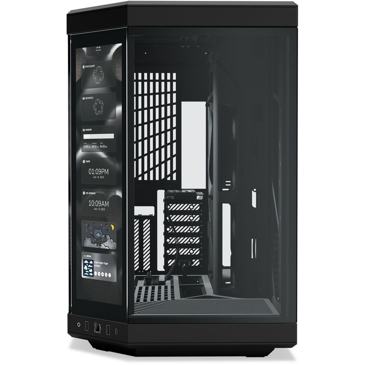 Hyte y70 Touch Infinity Midi-Tower-Gehäuse (schwarz | 2x USB-A | 1x USB-C | gehärtetes Glas)