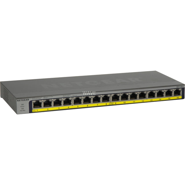 Netgear GS116LP 16-Port PoE PoE+ Gigabit Ethernet Unmanaged Switch