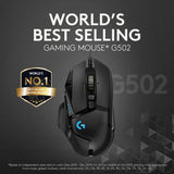 Logitech G502 Hero Hochleistungs-Gaming-Maus (schwarz, 100–25.600 dpi, RGB-LEDs)