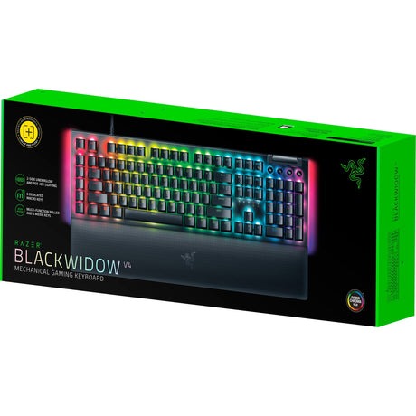 Razer Blackwidow V4, Gaming-Tastatur (Schwarz, US-Layout, Gelb, RGB-LEDs, Doubleshot-ABS)
