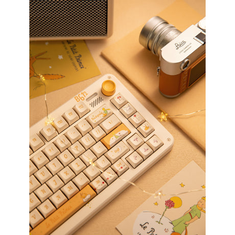 Iqunix ZX75 Sunset Ponder kabellose mechanische Tastatur (hellgelb, US-Layout (QWERTY), Gateron-Rot, 75 %, RGB-LEDs, Hot-Swap-fähig, Double-Shot-PBT, 2,4 GHz | Bluetooth 5.1 | USB-C)