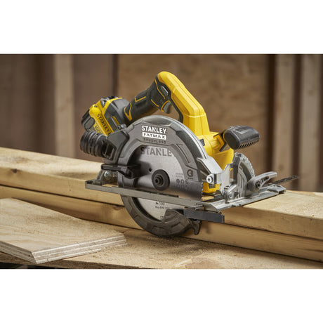 Stanley Fatmax V20 18 V Kreissäge 190 mm Handkreissäge (schwarz gelb, Akku und Ladegerät im Lieferumfang enthalten, mit Koffer)