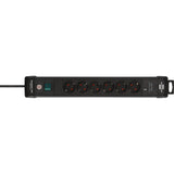 Brennerstuhl premium-line Steckdosenleiste 6-fach mit USB-C PD 30W und USB-A 18W Steckdosenleiste (schwarz, 1x USB-A, 1x USB-C)