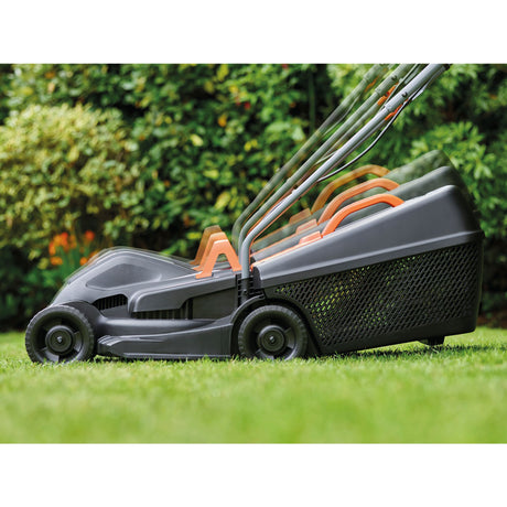 Black+Decker 1000 W 32 cm Rasenmäher + 250 W Rasentrimmer (schwarz orange, Rasenflächen bis zu 250 m²)