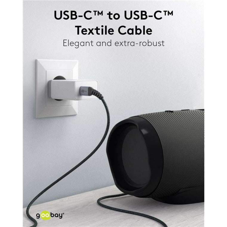 Goobay USB-C Schnellladegerät Nano (65 W) und USB-C Textilkabel