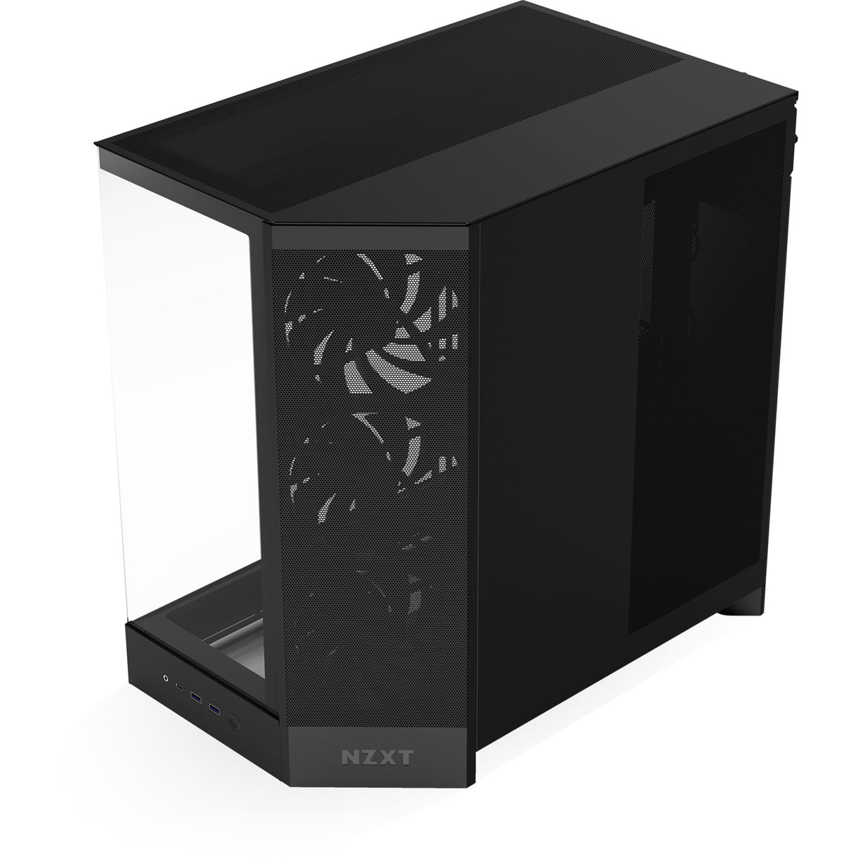 Nzxt h9 flow Midi-Tower-Gehäuse (schwarz (matt) | 2x USB-A | 1x USB-C | gehärtetes Glas)